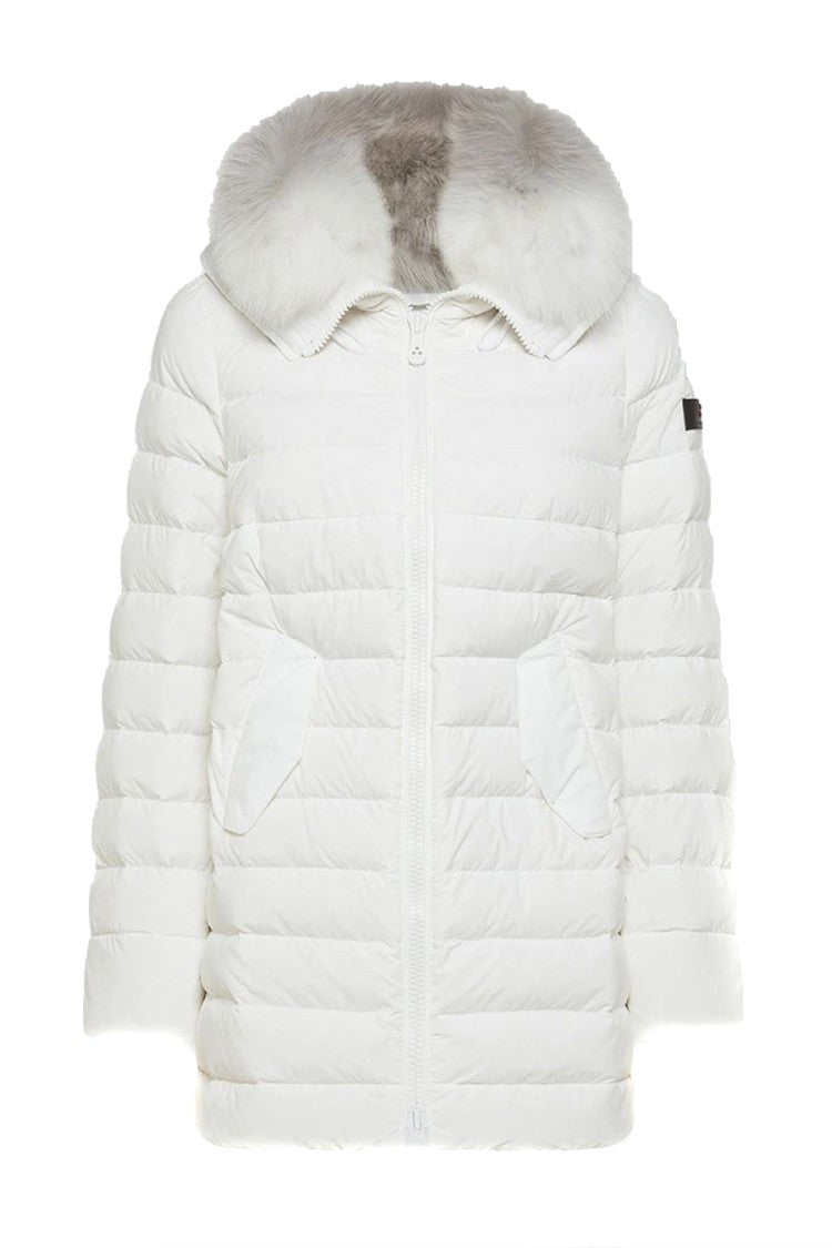 Quilted Down Jacket With Faux Fur Hood