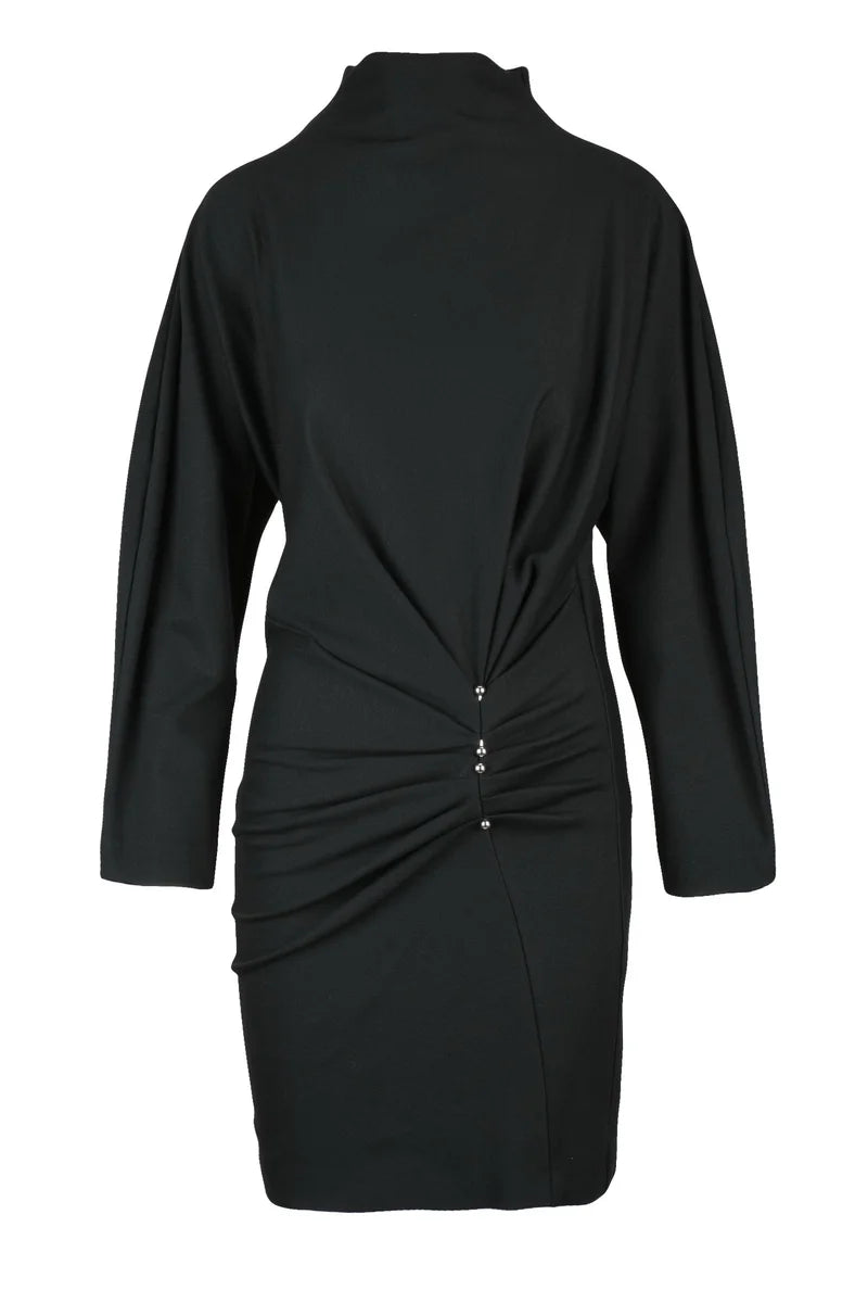 Black Sheath Dress with Batwing Sleeves
