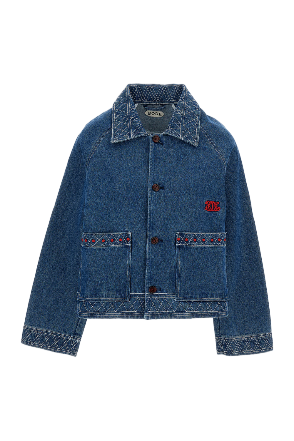 Blue Embroidered Denim Jacket