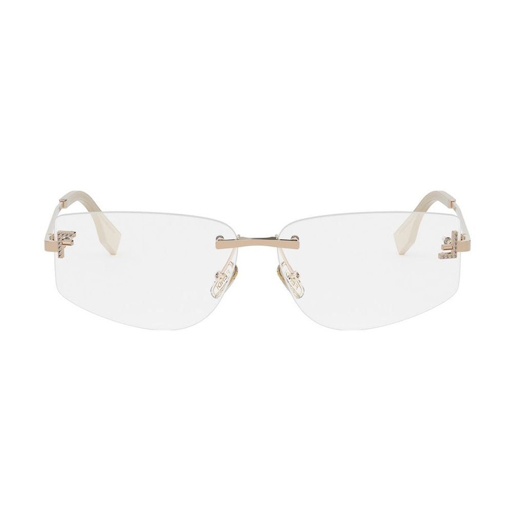 First Crystal Geometric Rimless Sunglasses