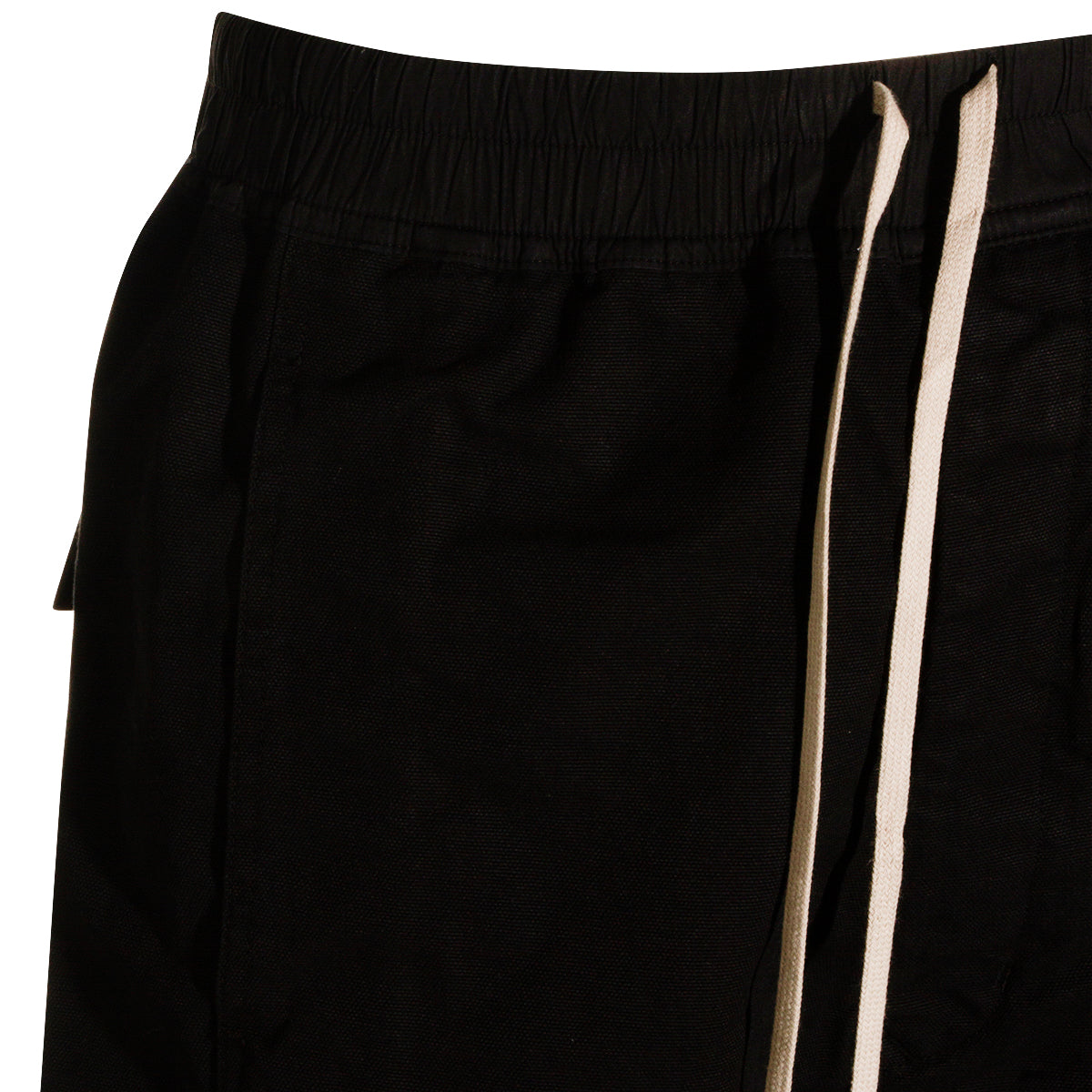 Relaxed Fit Black Shorts With Snap Button Detailing