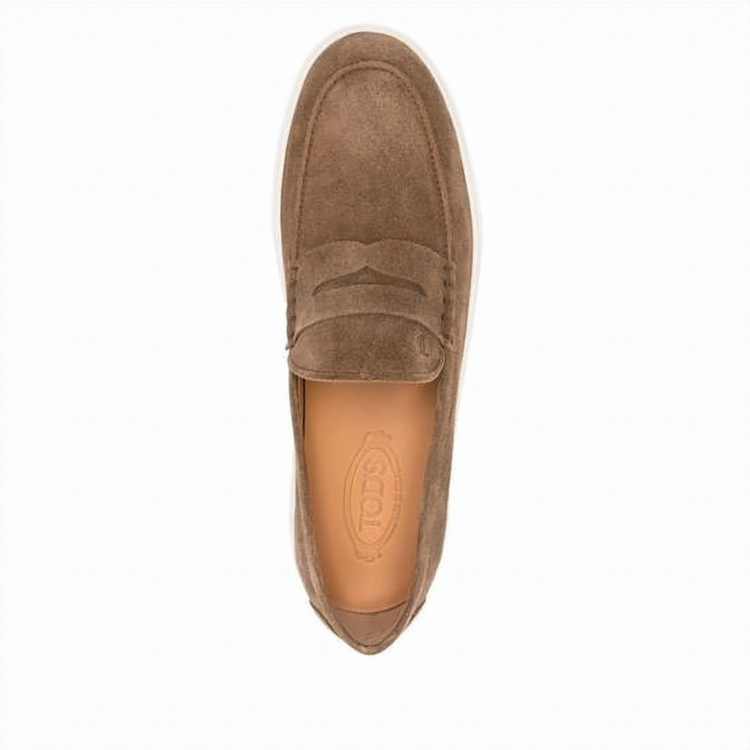 Soft Suede Calf Leather Loafers With Classic Penny Strap