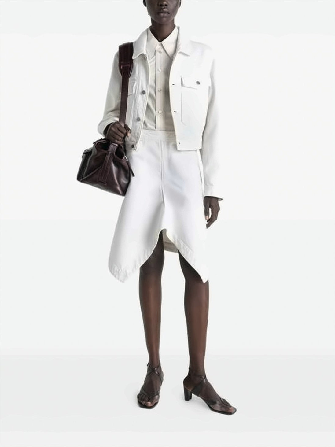 Cropped Boxy Jacket with Classic Collar
