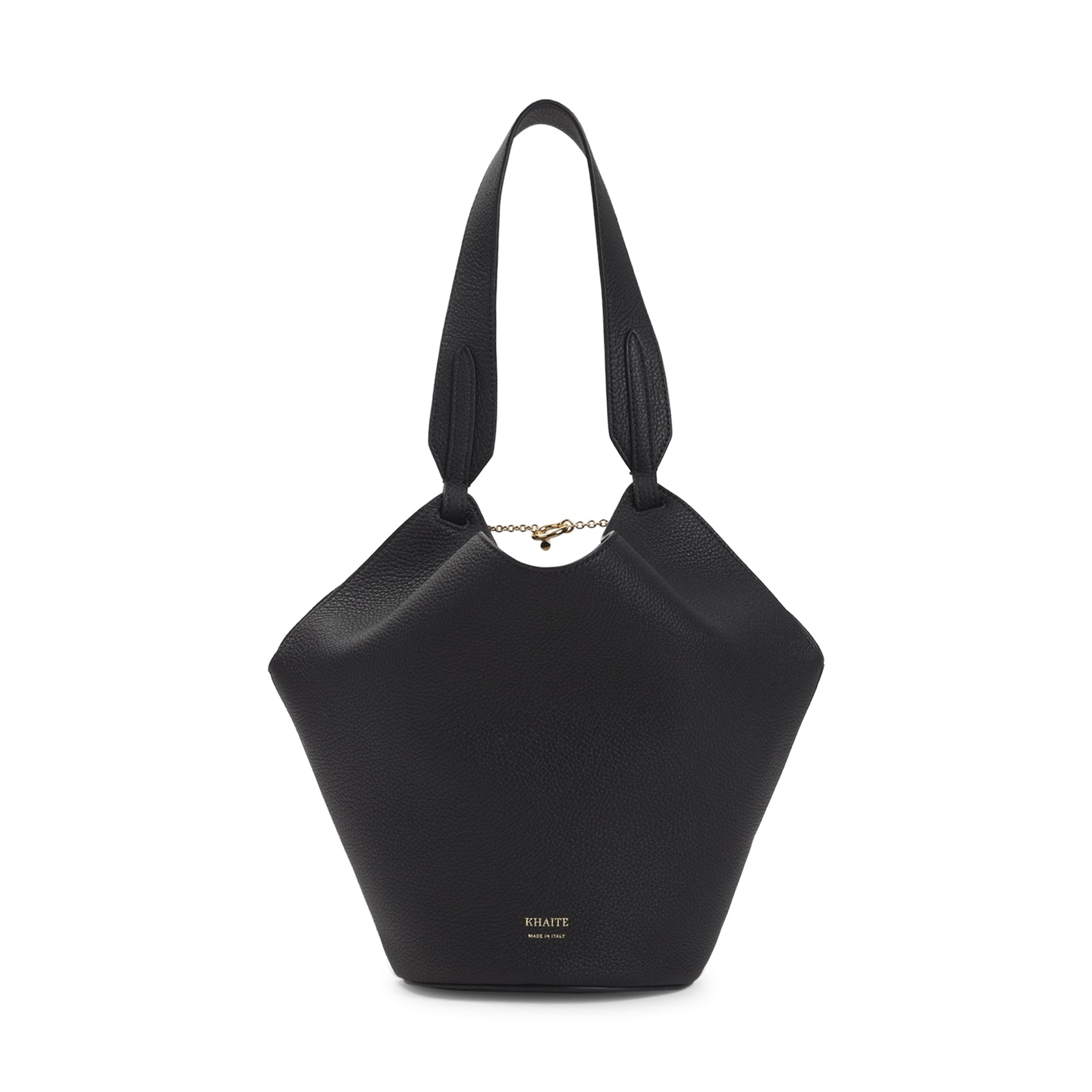 Geometric Leather Shopper Bag With Gold Chain Detail