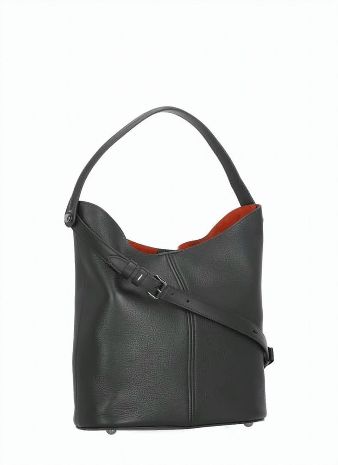 Structured Black Calf Leather Tote Bag
