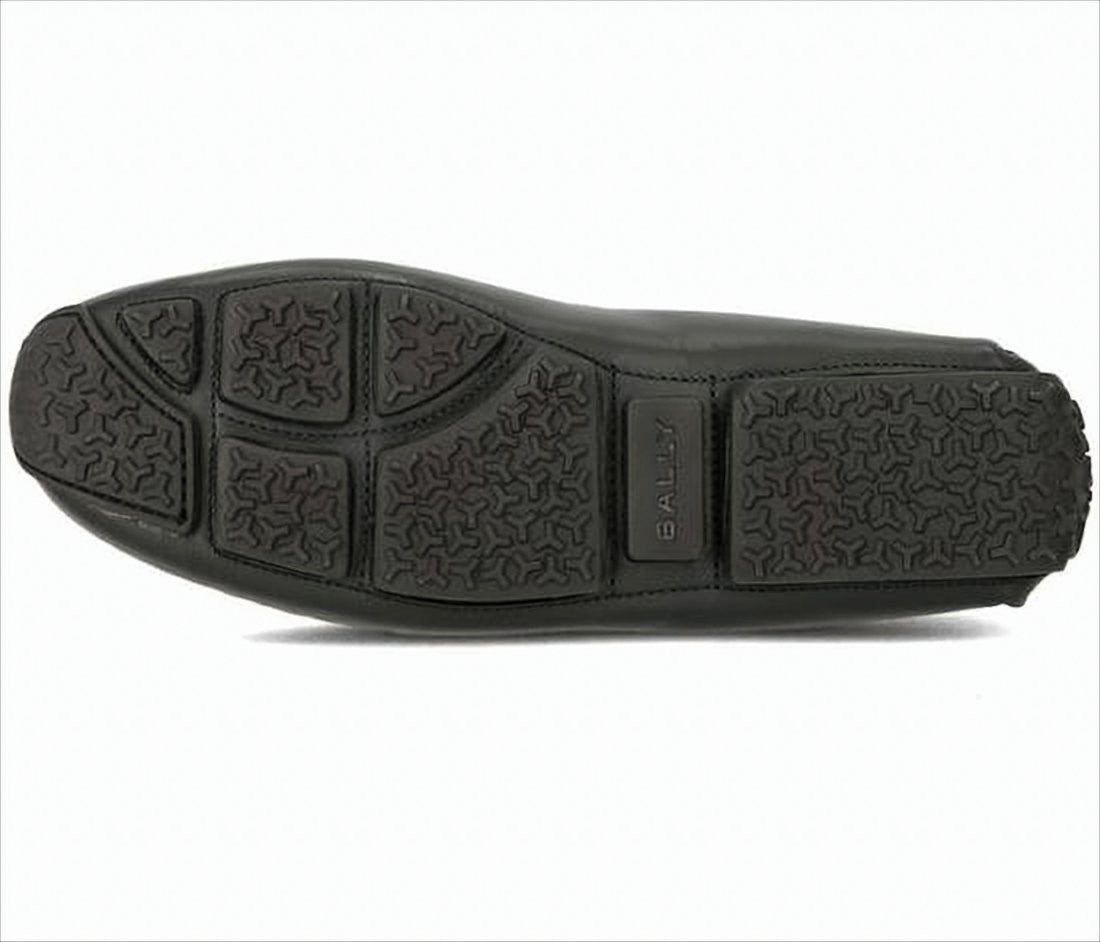 Black Leather Loafers with Red