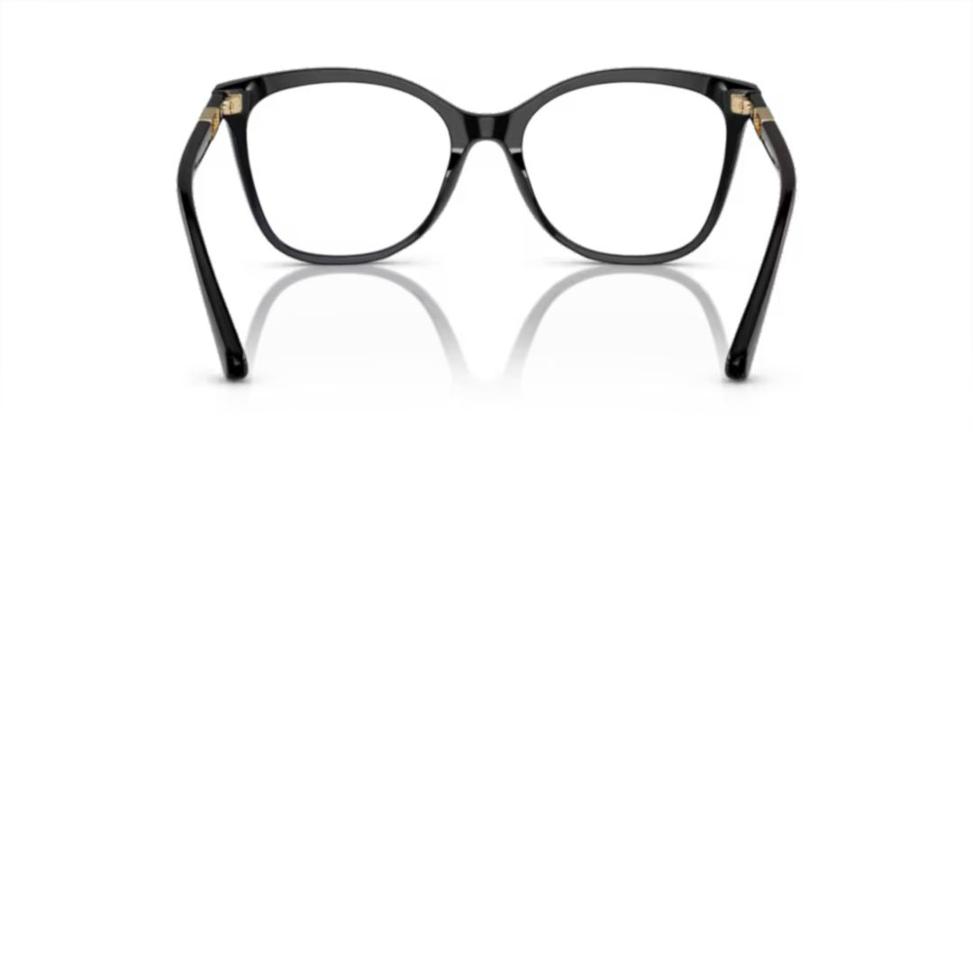 3231 Vista Cat-Eye Black Acetate Sunglasses with Gold Accents
