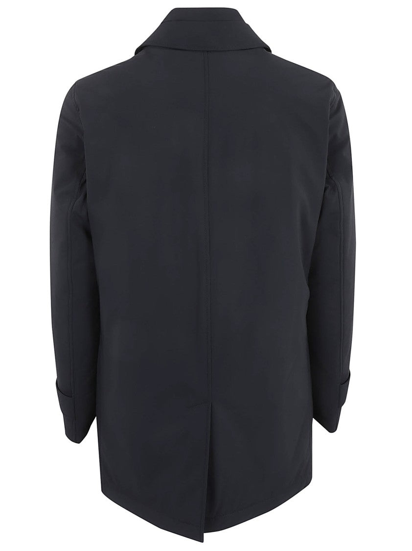 Button-Up Blue Casual Jacket with Classic Cut and Timeless Appeal