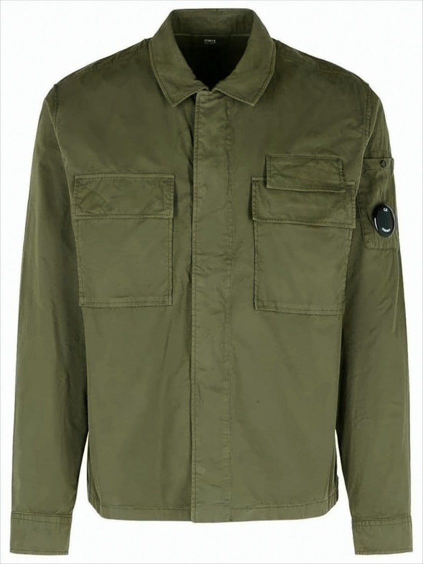Boxy Cropped Long-Sleeve Shirt with Flap Pockets