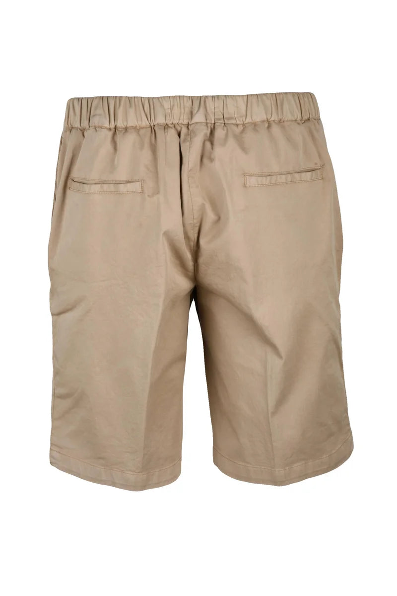 Tailored Beige Bermuda Shorts with Silk
