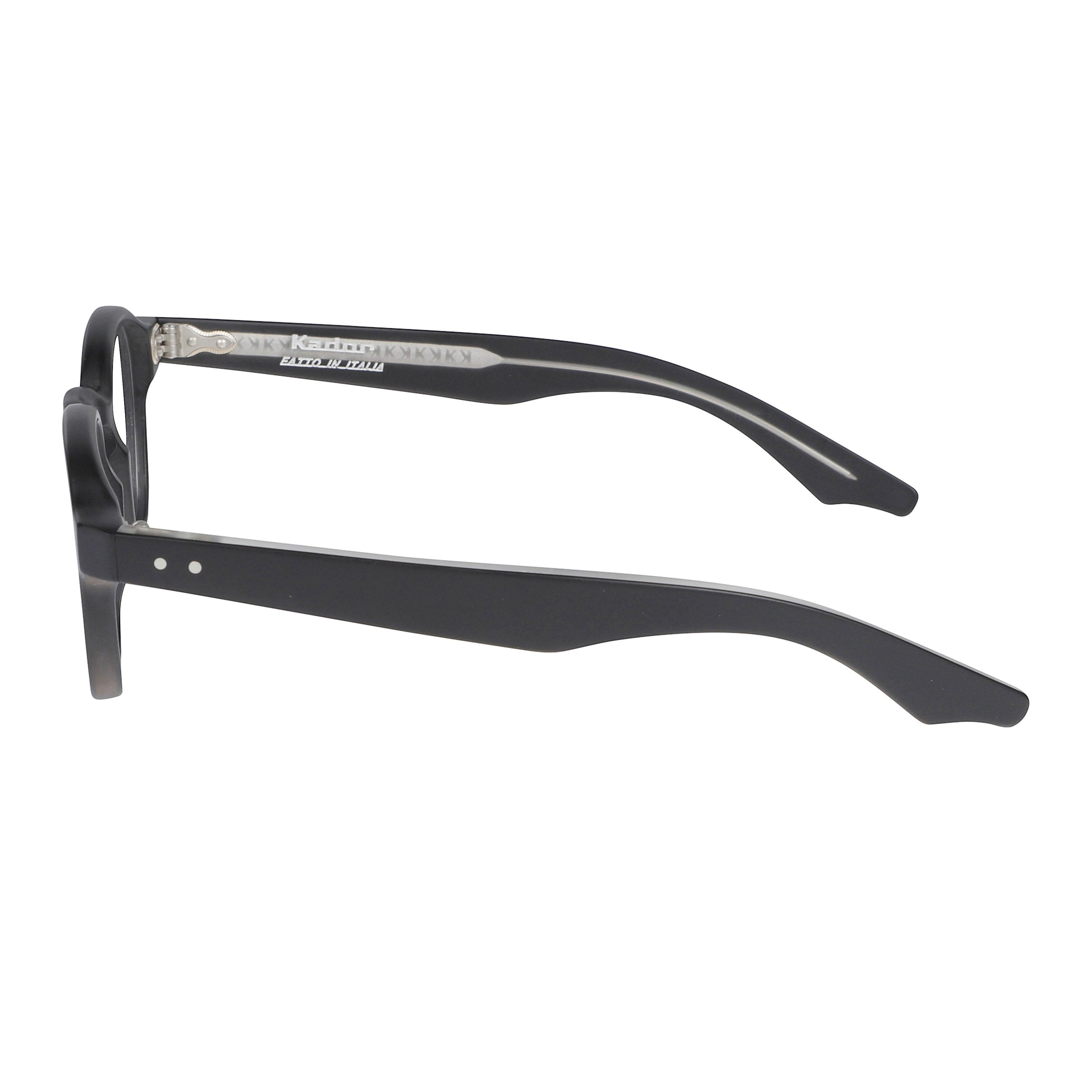 K-Master Square-Frame Eyeglasses with Subtle Silver Rivets