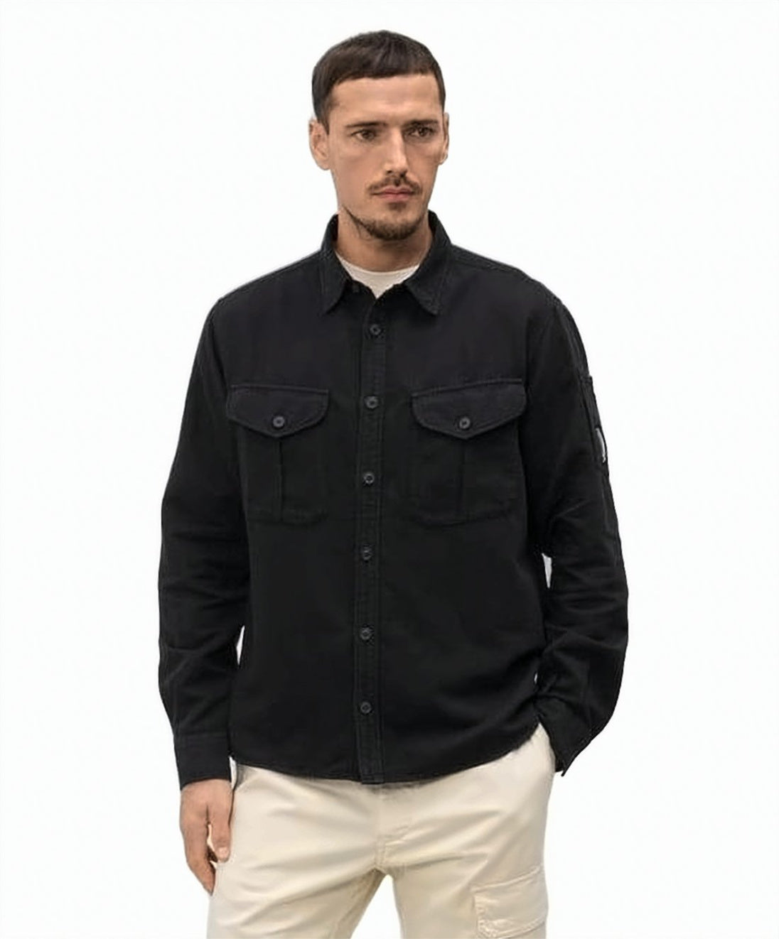 Structured Long-Sleeve Casual Shirt