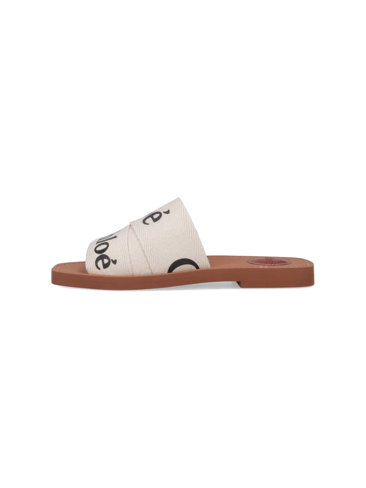 "Woody" Sandals, In White Linen, Square Toe