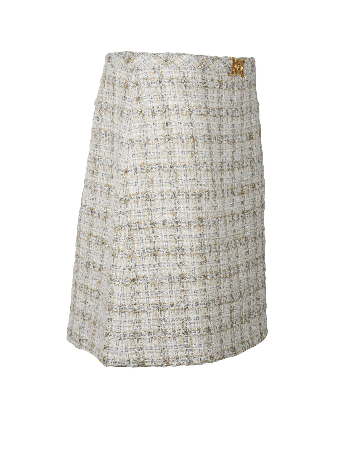 Bouclé Mini Skirt - Beige/Gold