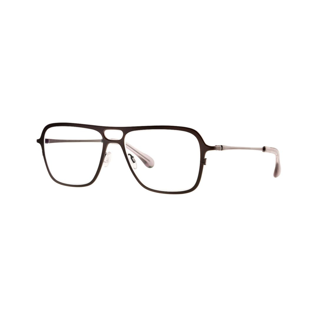 Francium 005 Black Matte Rectangular Black Matte Metal Eyeglasses