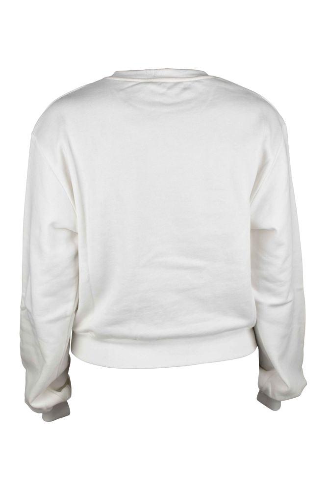 Short White Cotton Sweatshirt