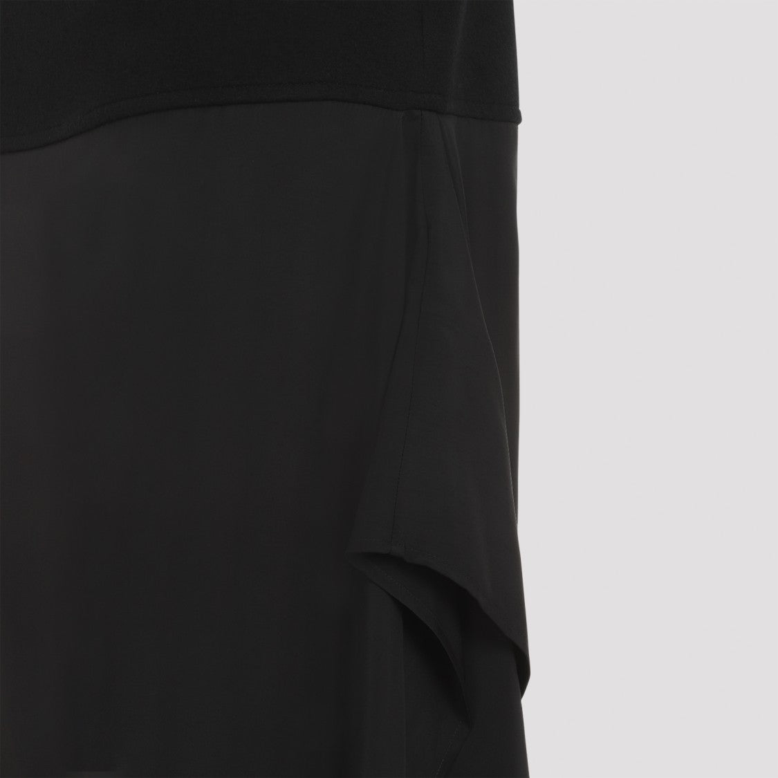 Wool Midi Skirt with Hem and Draping
