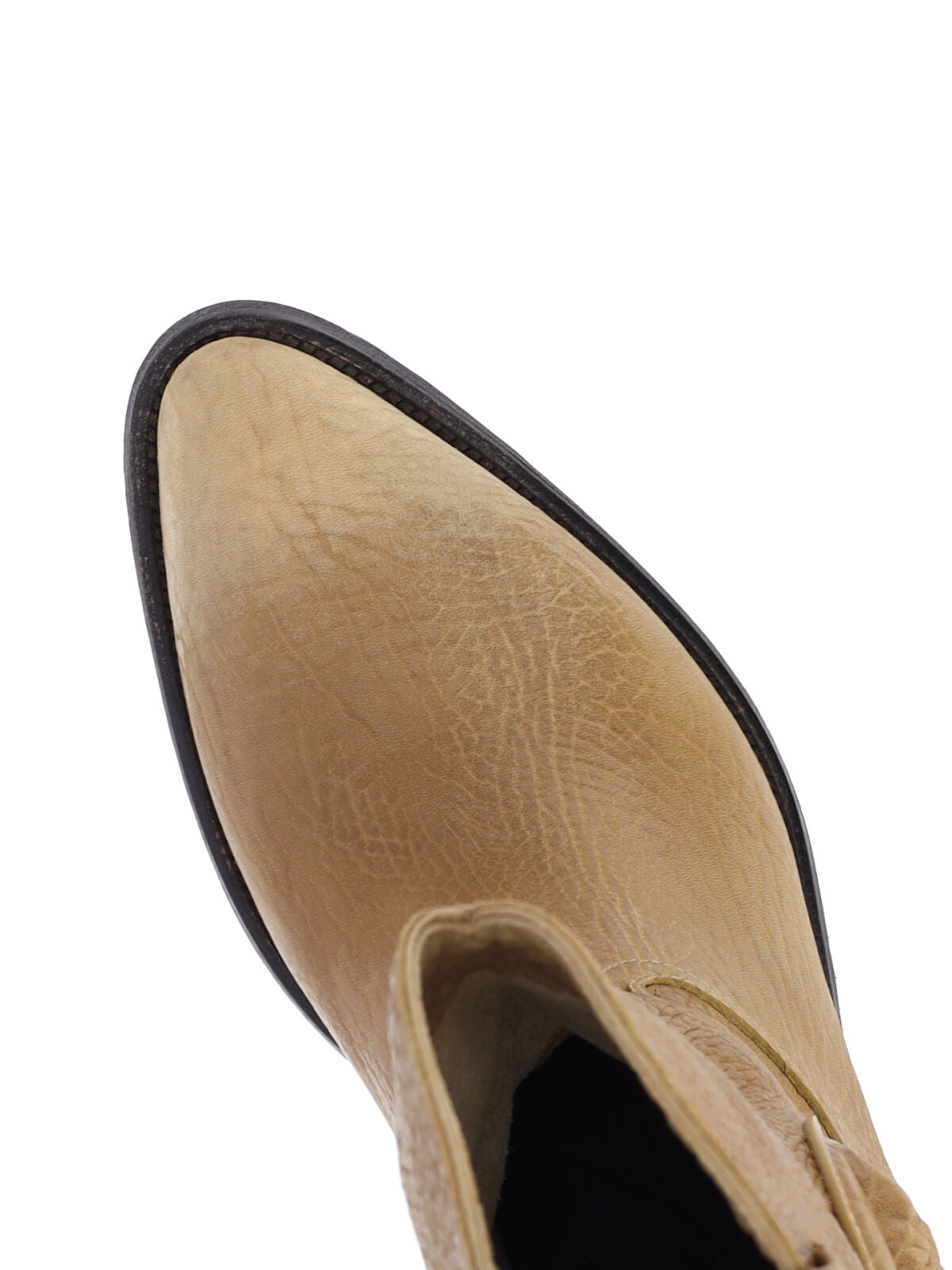 Tan Mid-Calf Pointed Toe Boots