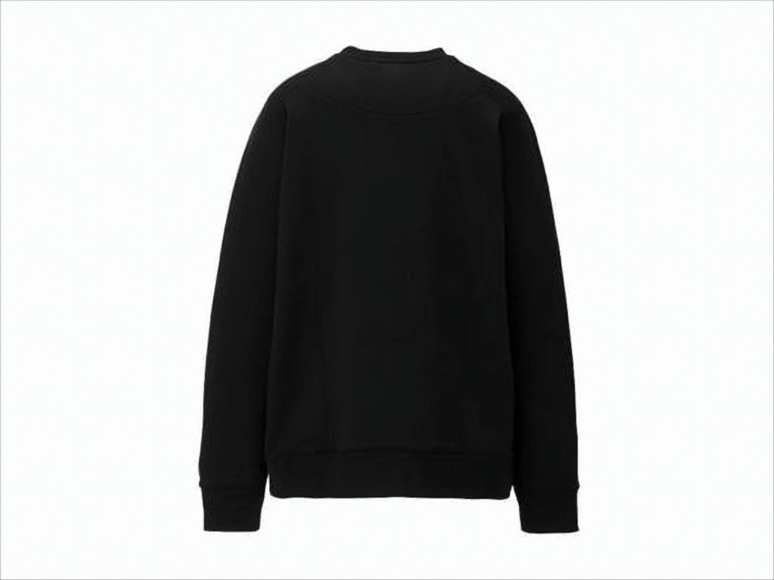 Long-Sleeve Black Sweatshirt With Embroidered Tiger Emblem