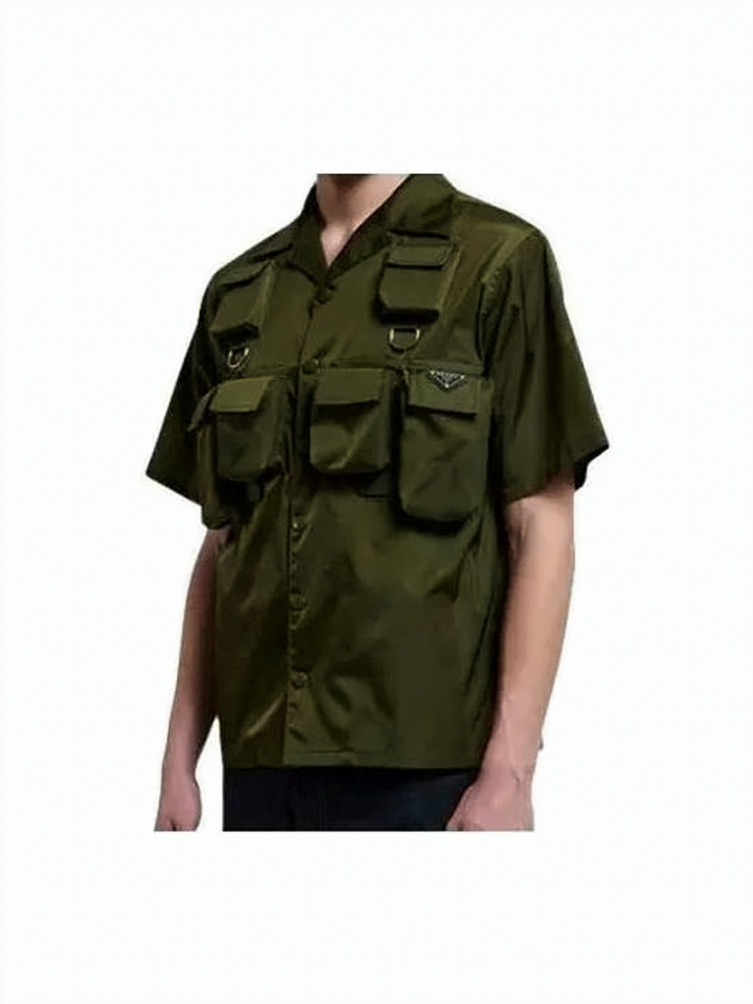 Boxy Fit Short-Sleeved Shirt with Flap Pockets