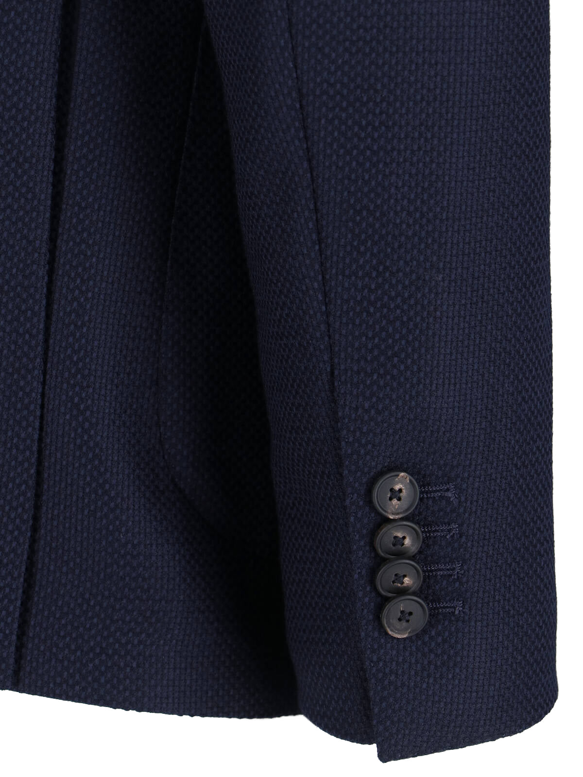Navy Virgin Wool Single-Breasted Blazer