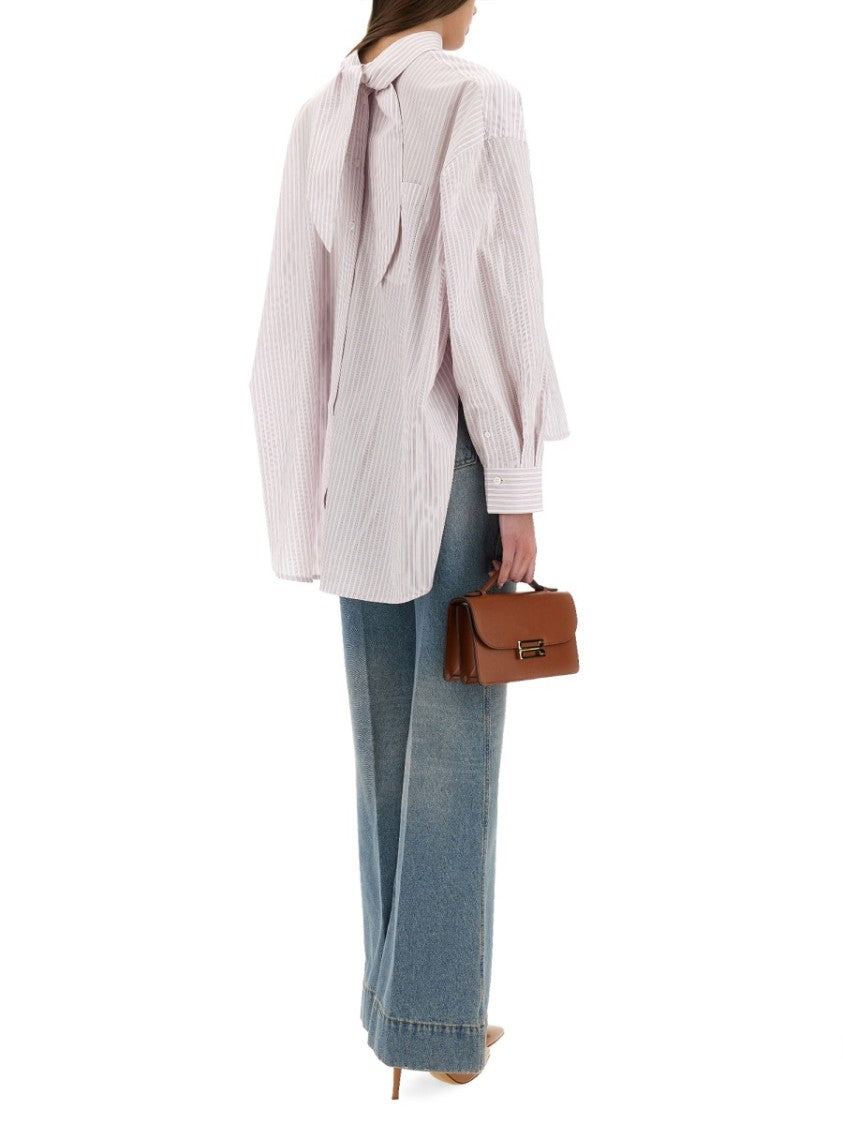 Oversized Blouse With Knotted Collar