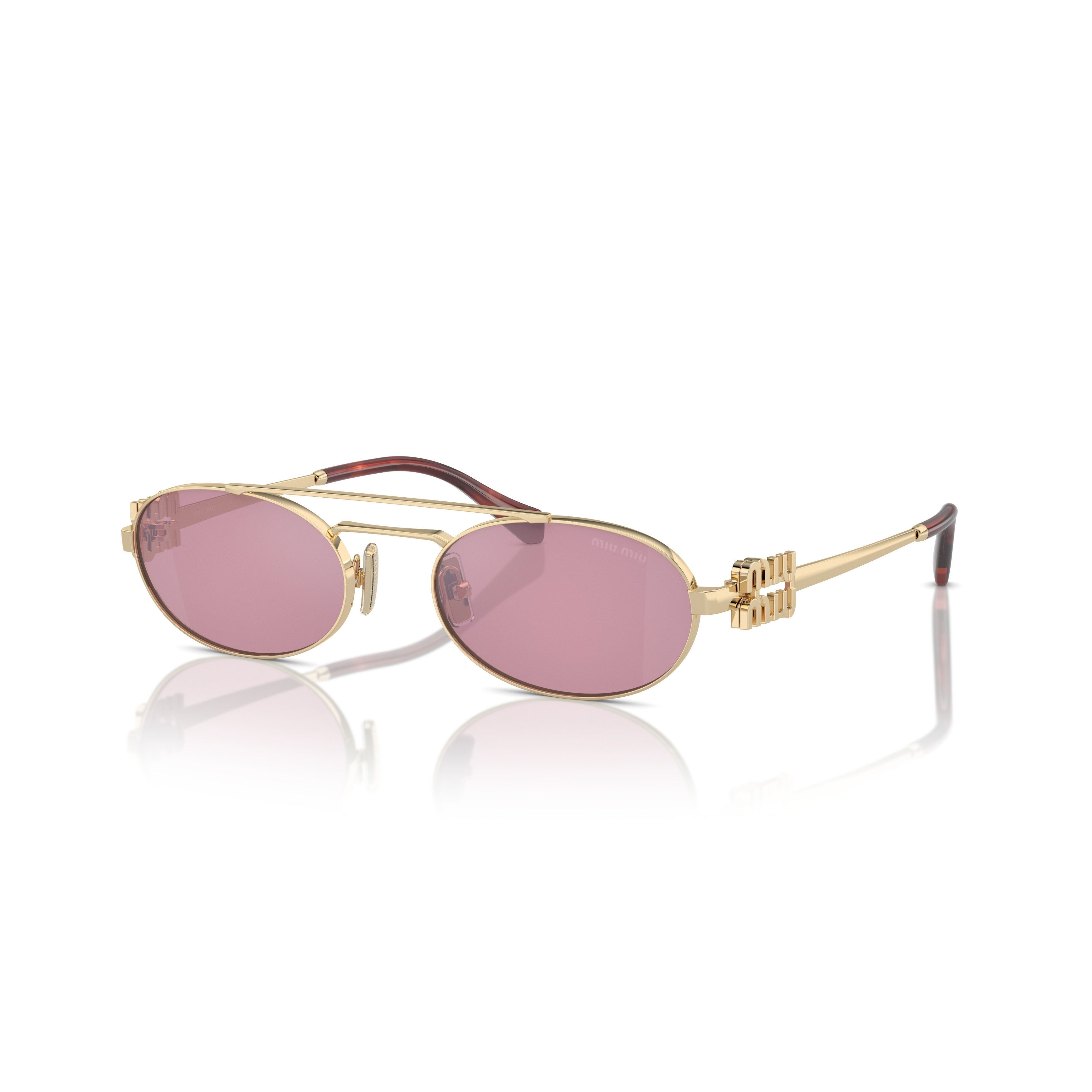 0mu 54zs Gold Metal Oval Sunglasses