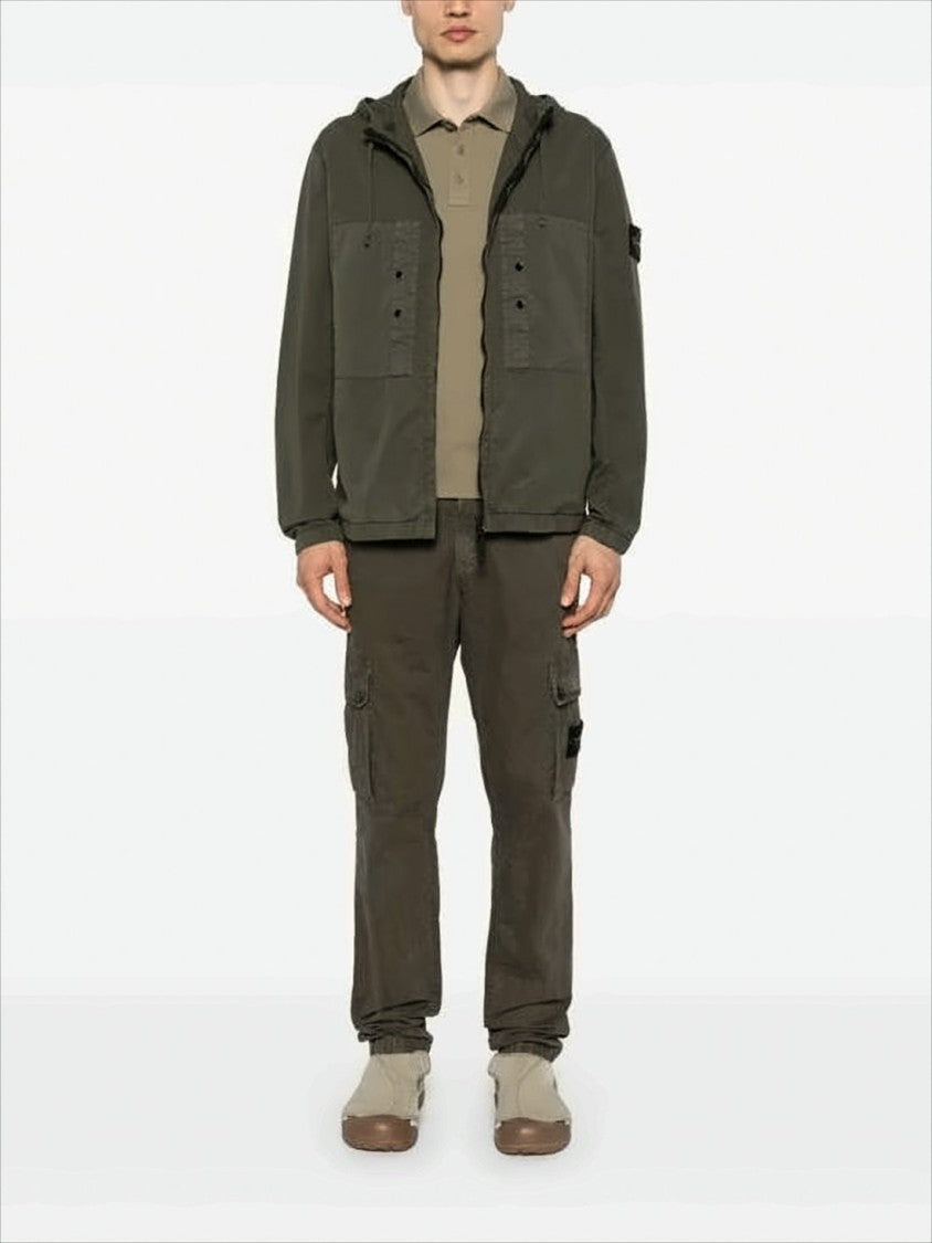 Relaxed-Fit Green Jacket with Adjustable Drawstrings