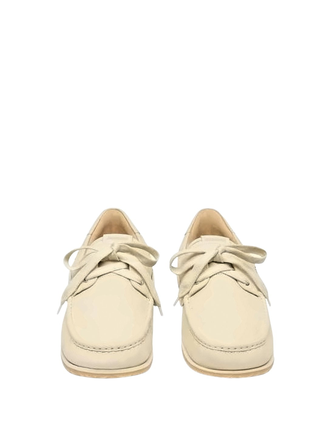 Minimalist Leather Loafers with Lace-Up Detail