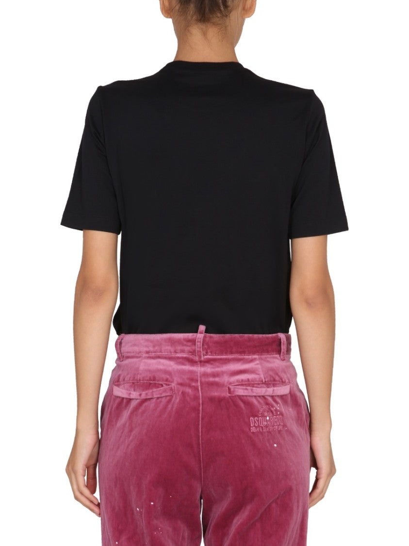 Black T-Shirt With Colorful Logo Print