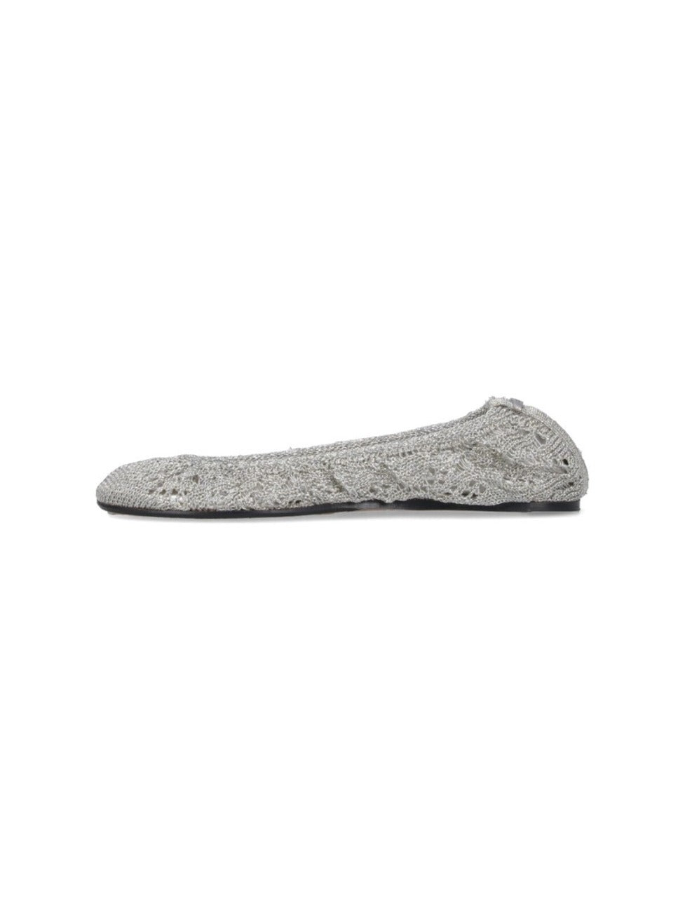 "Belna" Crochet Ballet Flats – Silver