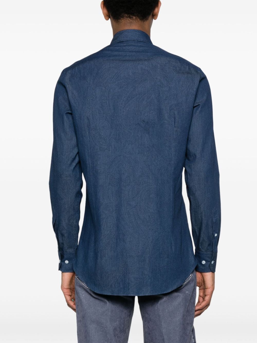 Roma Long-Sleeve Paisley Pattern Cotton Shirt