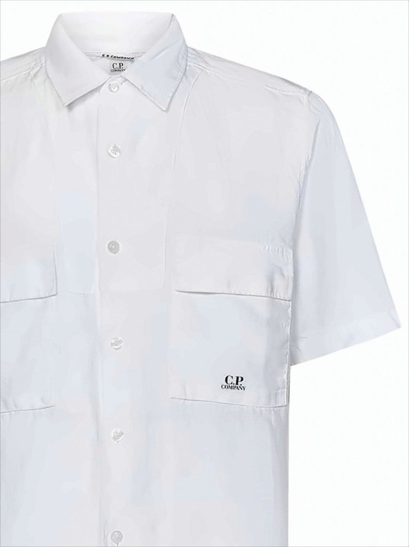 Short-Sleeved Linen Shirt with Classic Collar