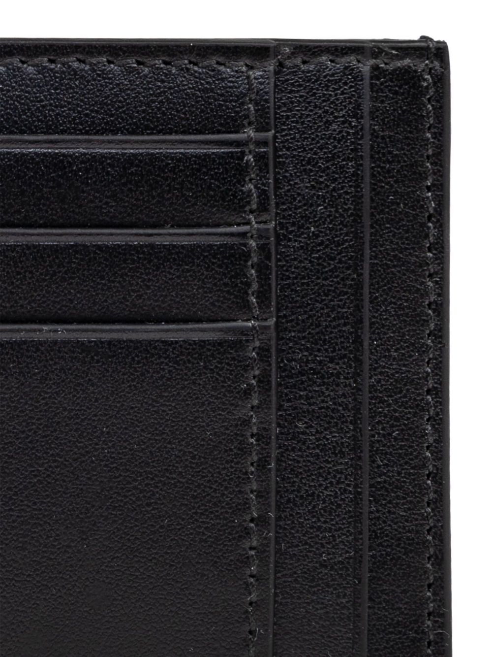 Two-Tone Grey Gg Cardholder With Stitched Edge
