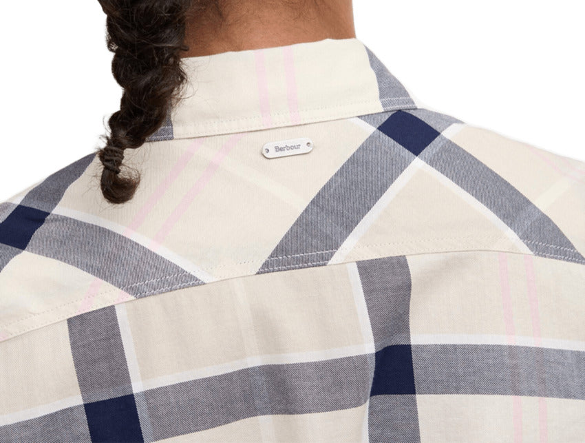 Cherry Blossom Tartan Shirt With Button-Down Closure
