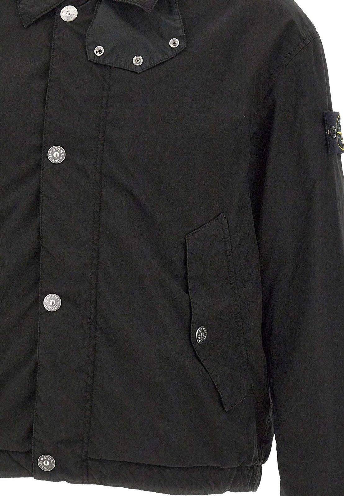 Cropped Button-Up Structured Jacket