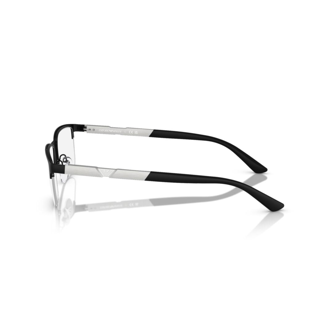 0ea1164 Semi-Rimless Black Eyeglasses with Silver Accent