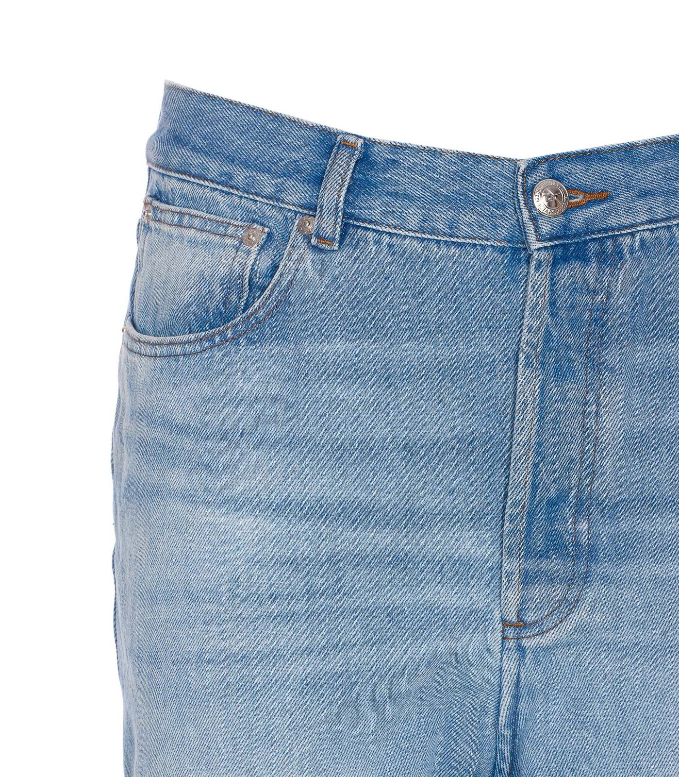 Straight-Leg Denim Pants with Mid-Rise Waist