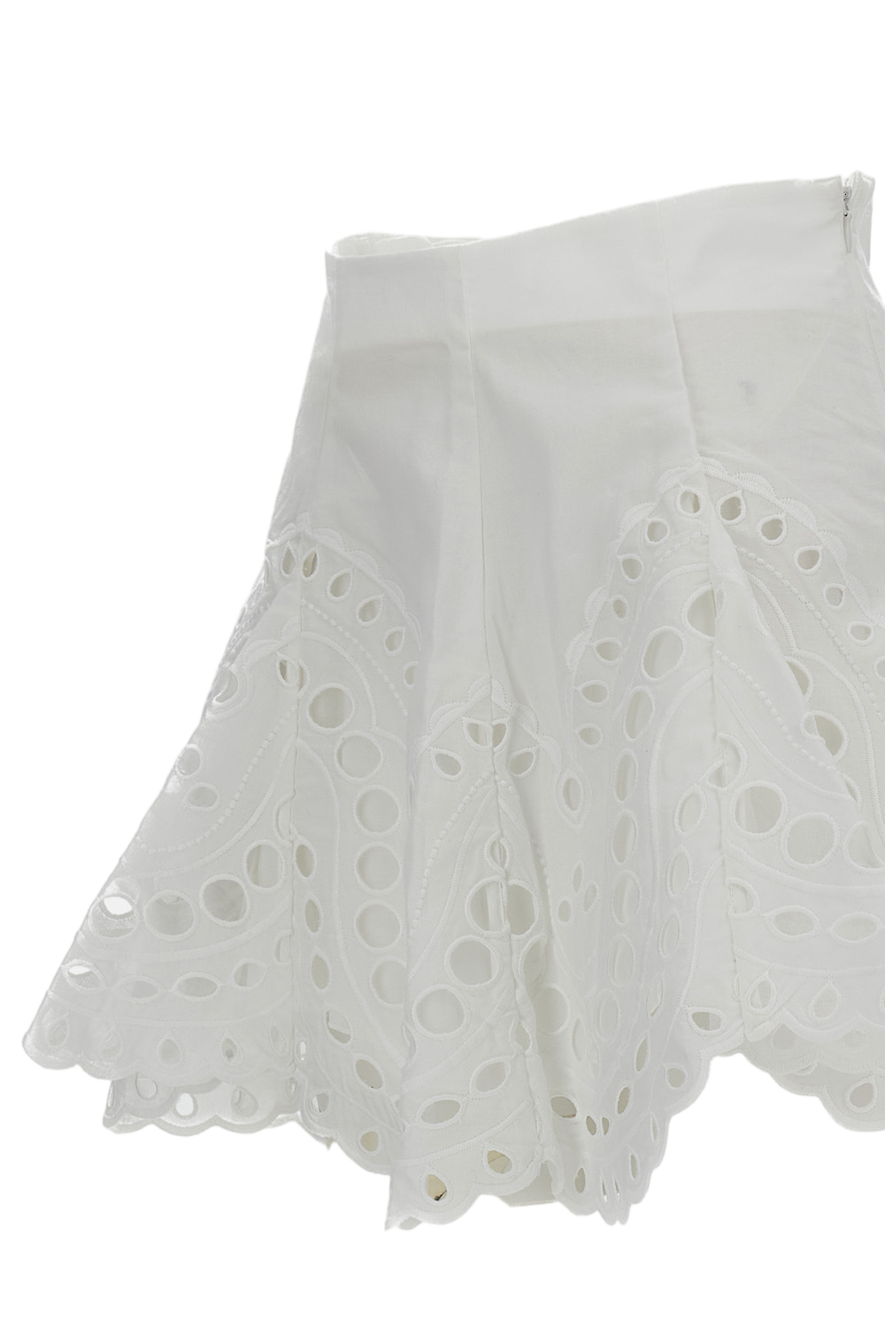 White Ruffle Eyelet Skirt