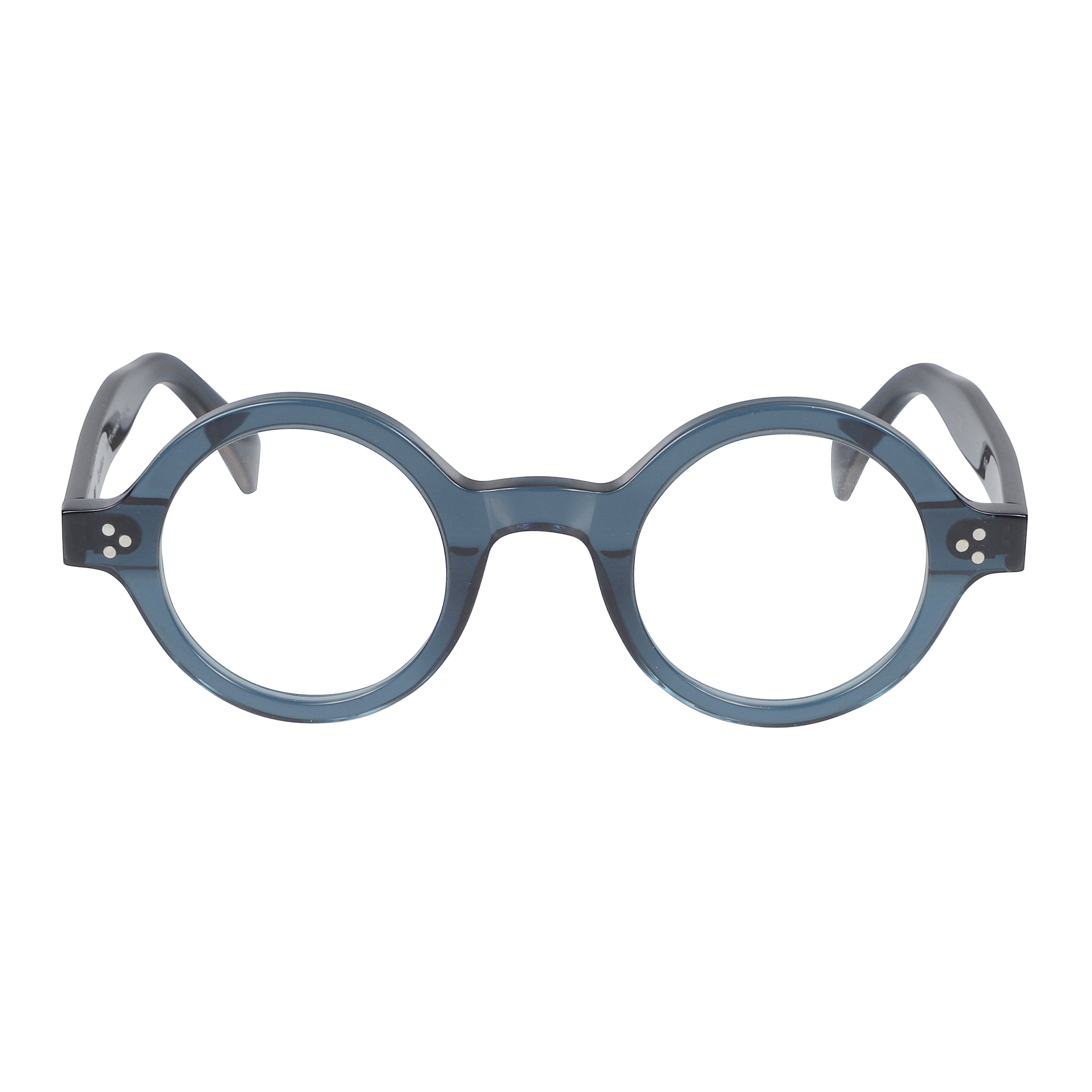 Arkistar/K-45 Round Frame Eyeglasses with Translucent Deep Blue Finish