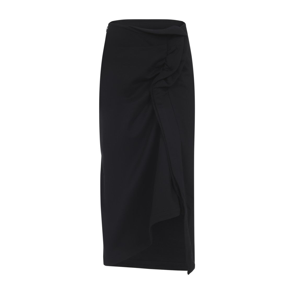 Black Midi Skirt With High Waist