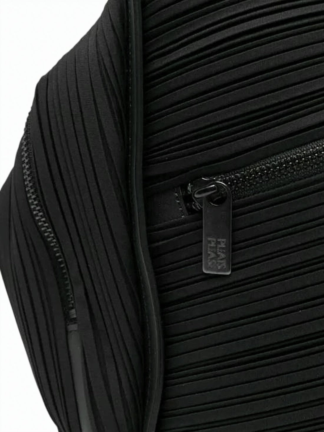 Black Textured Polyester Unique Pleated Tote Bag