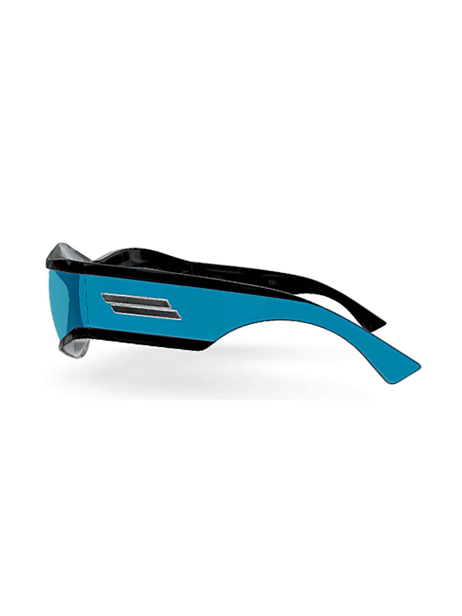 Aerodynamic Black Acetate Sunglasses with Striking Blue Lenses