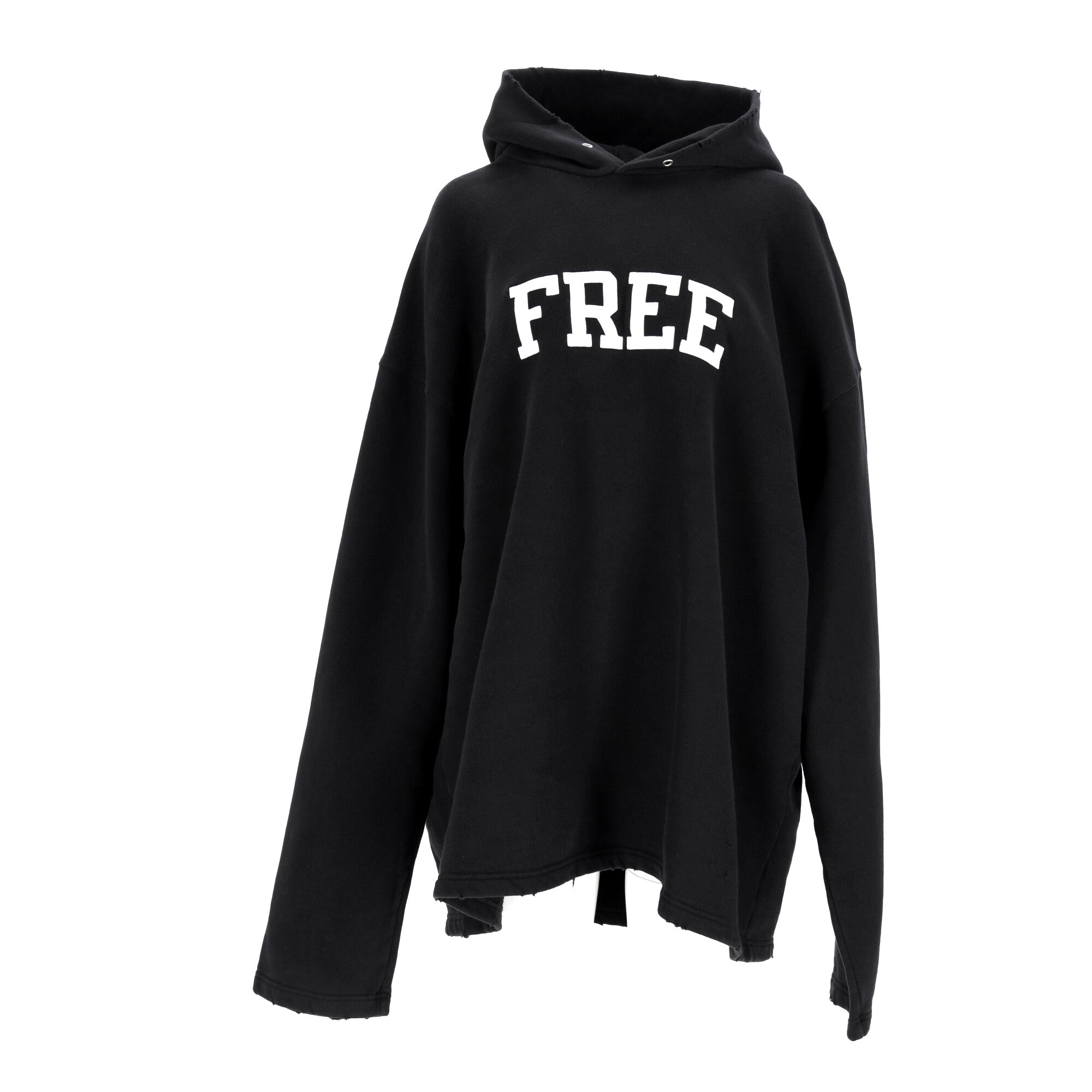 Black Free No Rib Hoodie