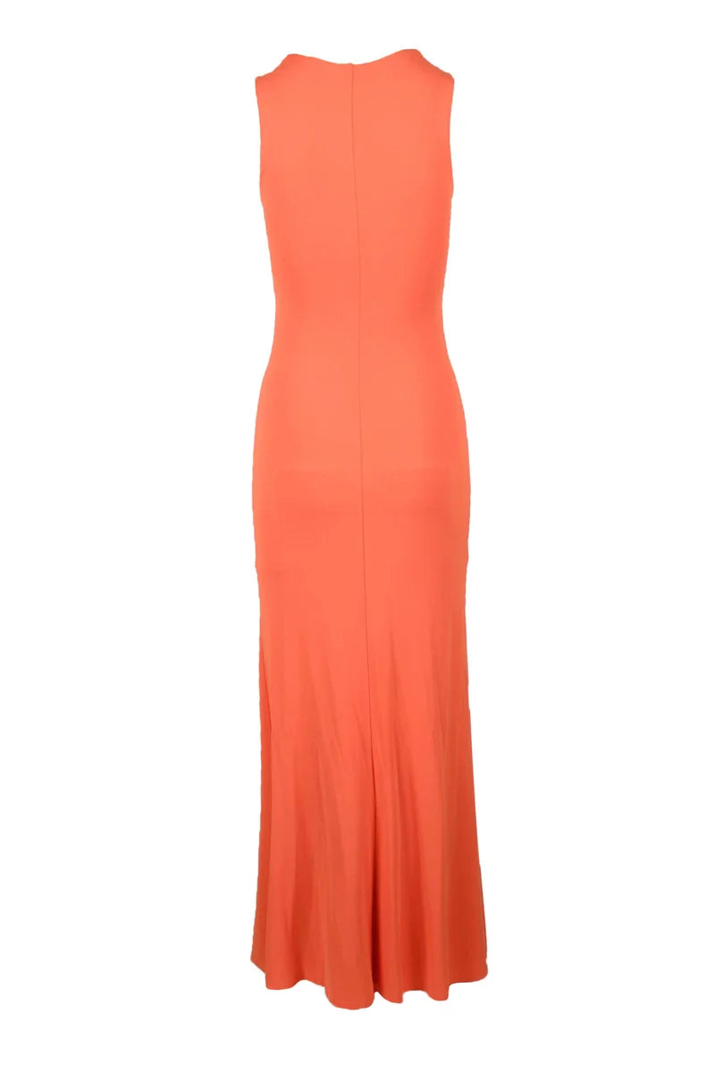 Acetate Stretch Dress - Orange