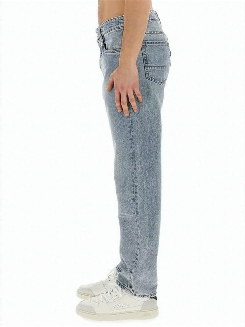 Light Blue Straight-Leg Denim Pants