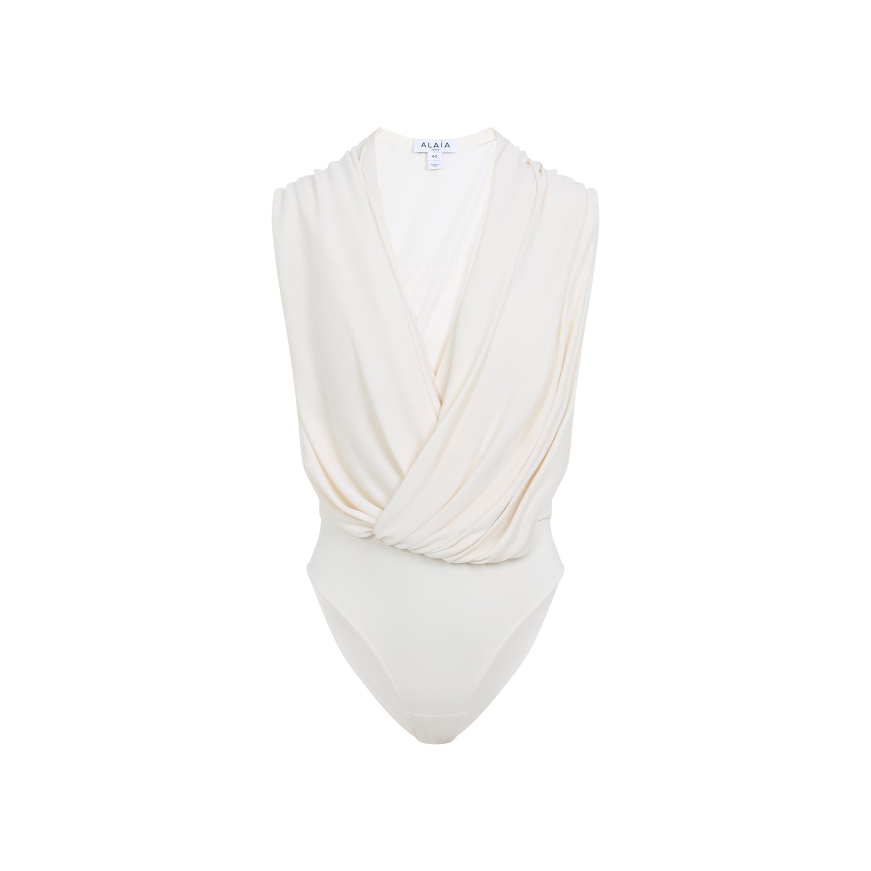 Draped V-Neck Bodysuit with Flattering Fit