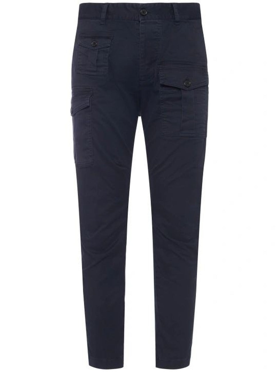 Tailored Blue Cargo Trousers With Premium Fabric Blend