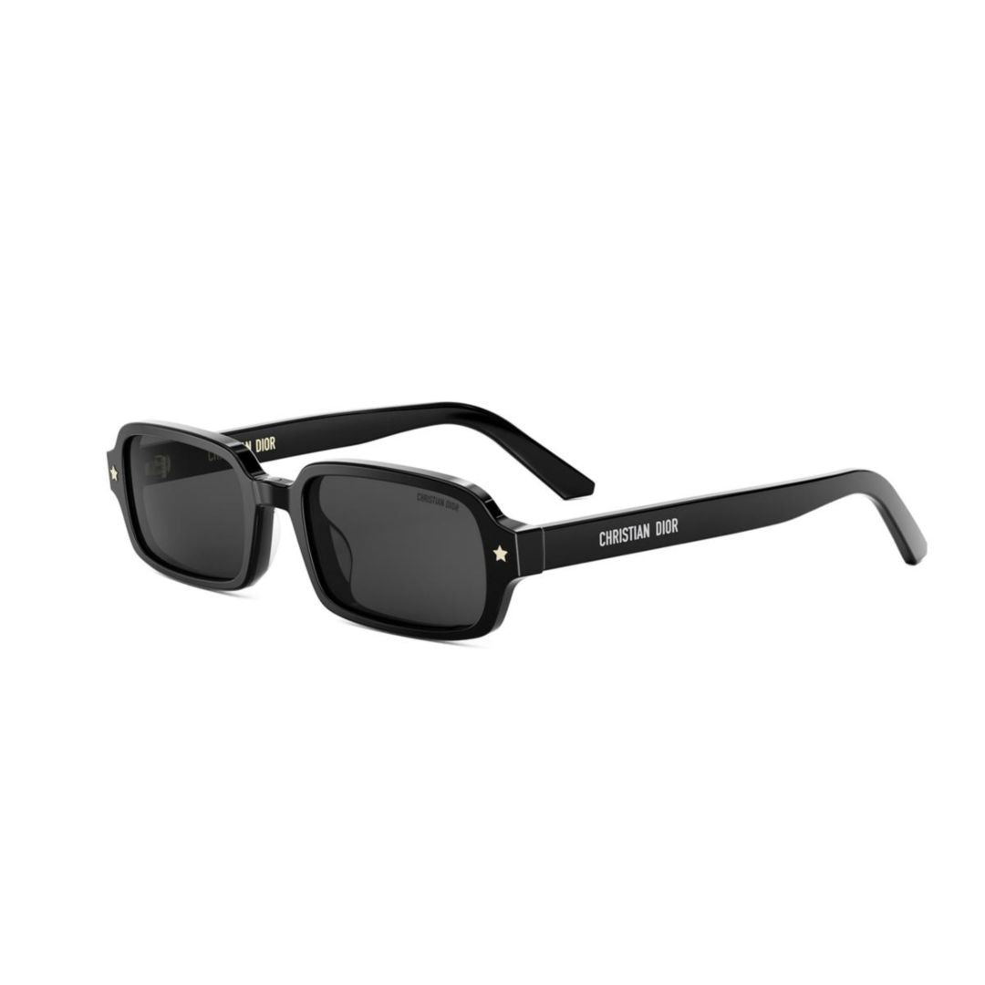 Rectangular Black Plastic Sunglasses With Elegant Design