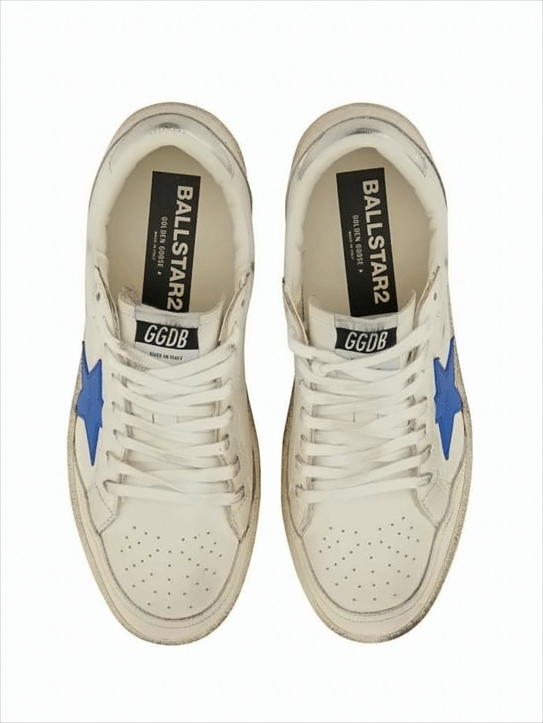 Worn-In White Leather Low-Top Sneakers
